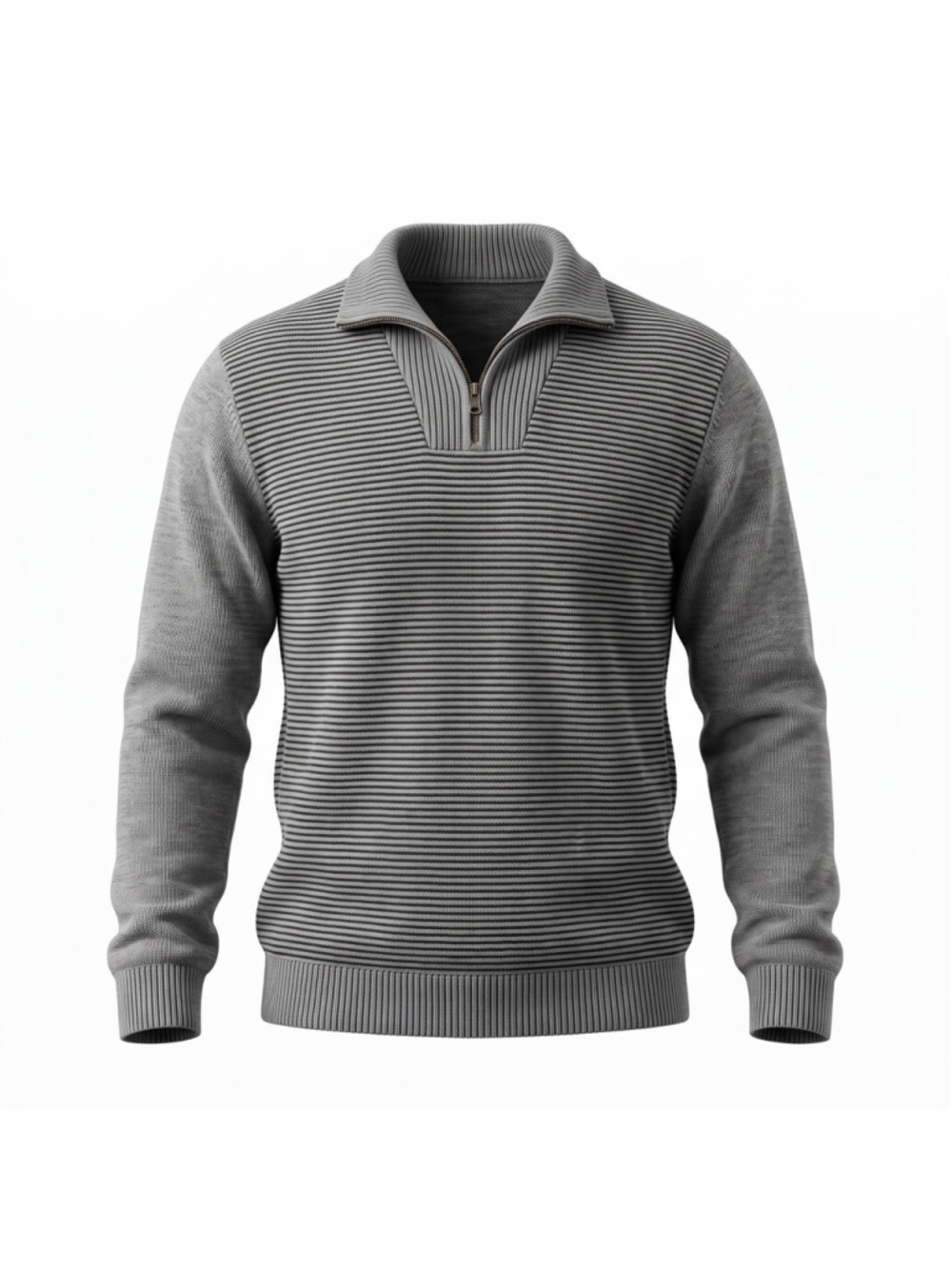 INC International Concepts Sweater Charcoal Gray Striped Chunky Knit Mens XL